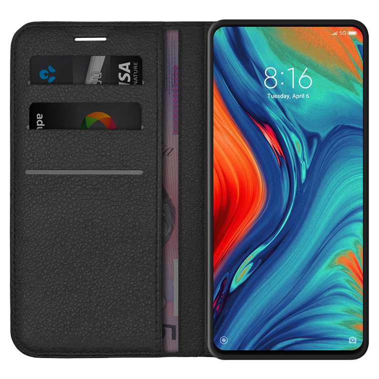 Leather Wallet Case For Xiaomi Mi Mix 3 5g Black